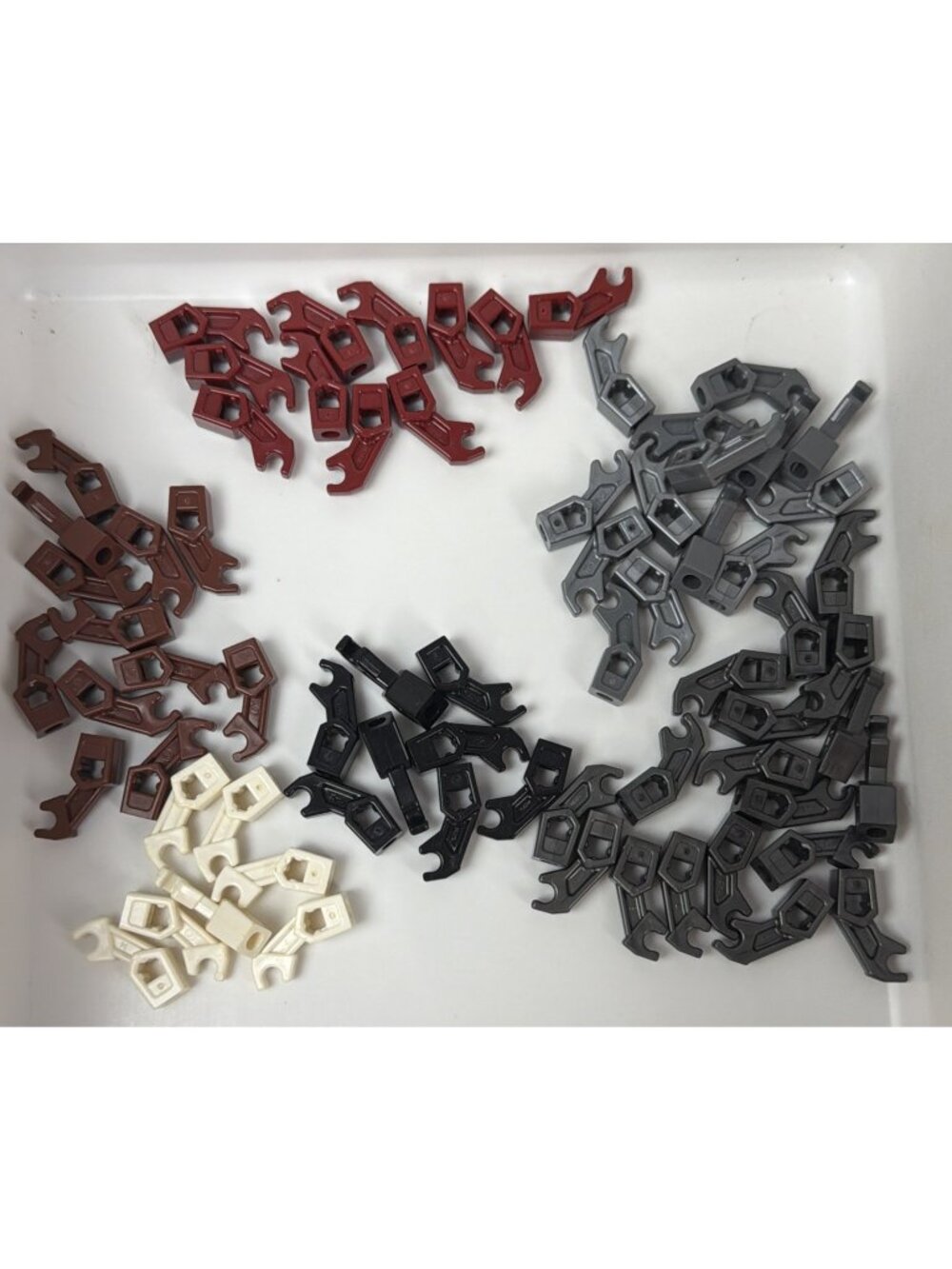 LEGO Lot 70 Mechanical Droid Arm Pieces Black White Red Brown Silver Grey